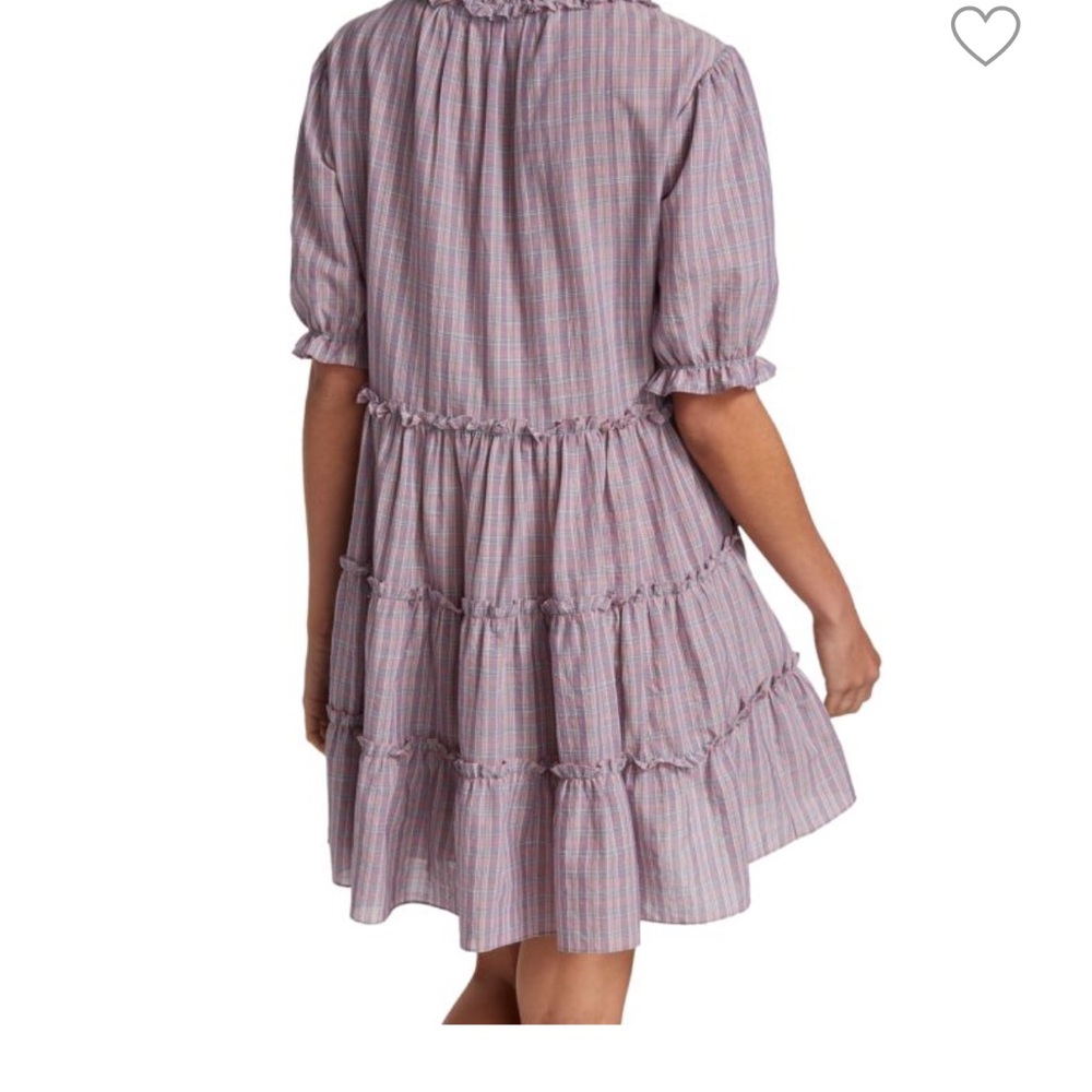 cinq a sept Lavender and Pink Striped Ruffle Mini Dress - Picture 9 of 11